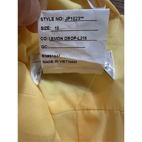 NEW Jenny Packham Lux Chiffon Halter Bridesmaid Gown with Beaded Trim Lemon Drop - Picture 5 of 12